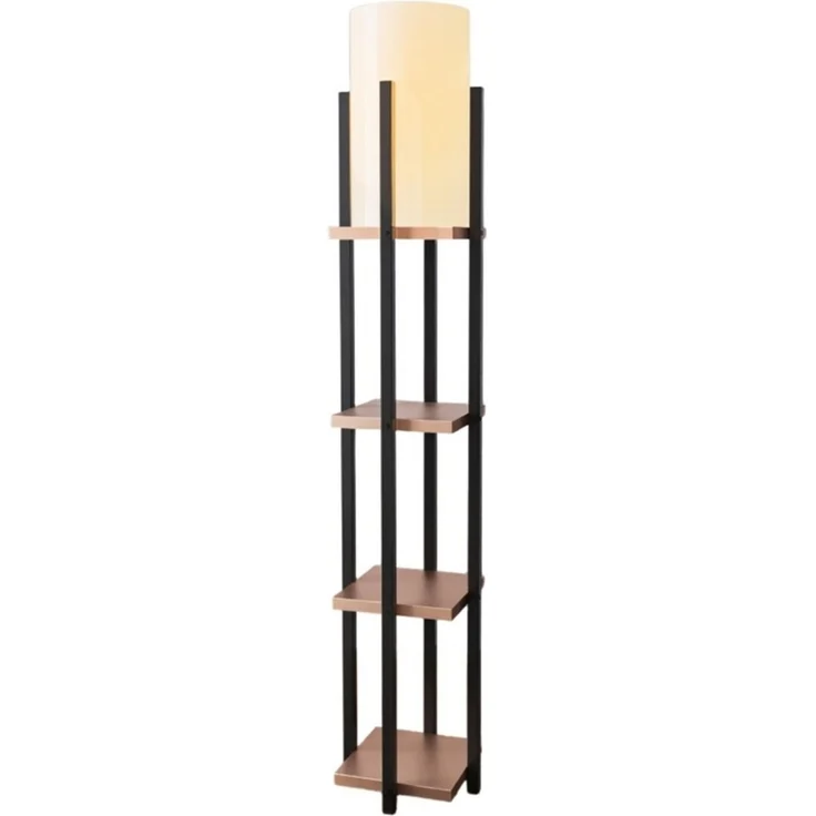 KAWOLA Stehlampe AMARIS Stoff schwarz kupfer 130 x 25 x 25 cm – Bild 3