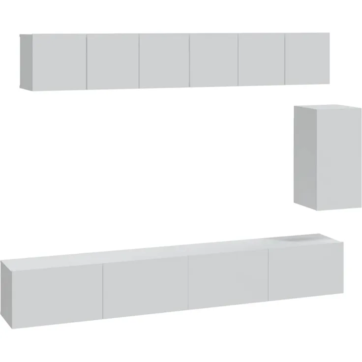6-tlg. TV-Schrank-Set Weiß Holzwerkstoff [3114614]