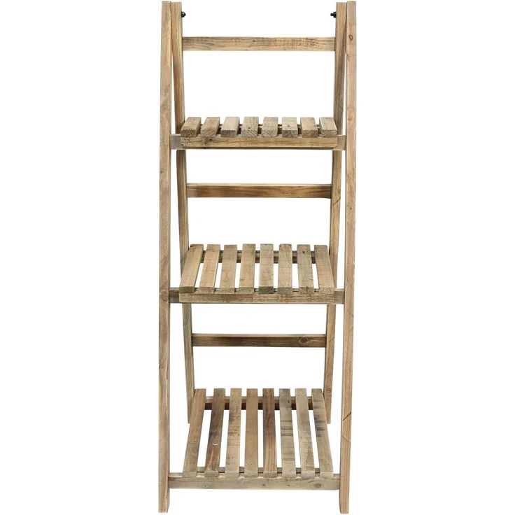 Regal "Recycling-Chic" aus Holz, klappbar, rustikal, 3 Böden, Standregal, Badregal, Blumenregal – Bild 2