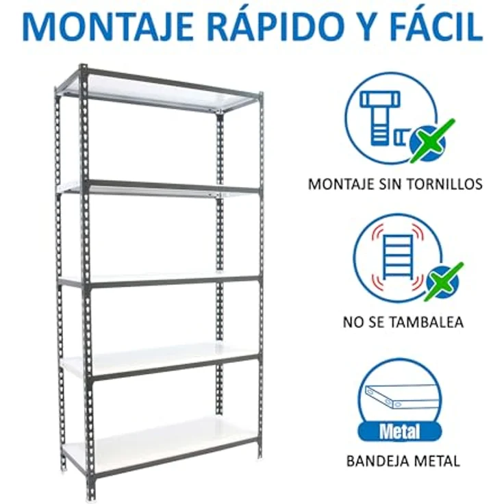 Simonrack Schwerlastregal, Lagerregal, 200 x 100 x 30 cm, Metallregal, Kellerregal, Biegestelle 180 kg, 5 Fachböden, Anthrazit/Weiss - Simonclick – Bild 6