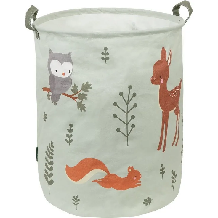 A Little Lovely Company Aufbewahrungskorb Waldfreunde mit Griffen Fuchs Für Spielzeug Kuscheltiere