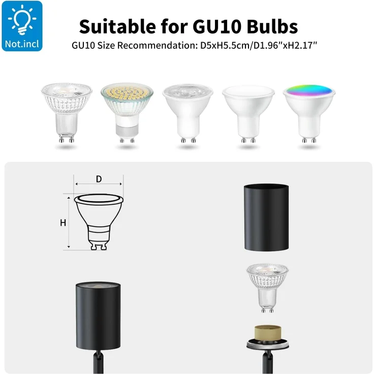 LVWIT LED Deckenstrahler 6 Flammig Schwarz Deckenleuchte Schwenkbar GU10 Deckenlampe Spot 6 Flammig Modern Strahler Deckenspot für Küche, Wohnzimmer, Schlafzimmer(Ohne Glühbirnen) – Bild 3
