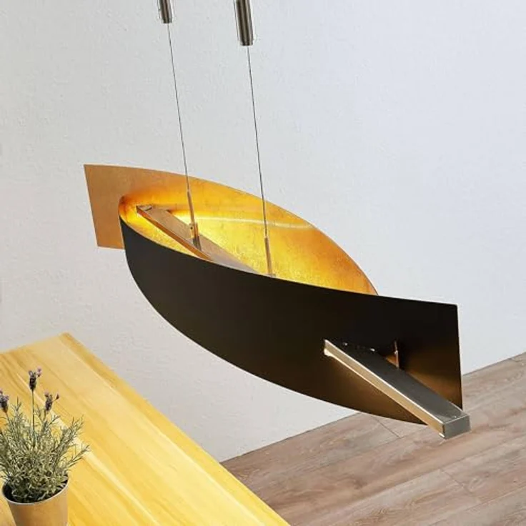 Lucande LED-Hängeleuchte Marija, 101 cm, dimmbar, schwarz-gold – Bild 6