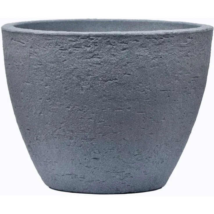 Pflanzkübel "Stone" 50xH39cm Steinoptik Übertopf Blumengefäß rund grau