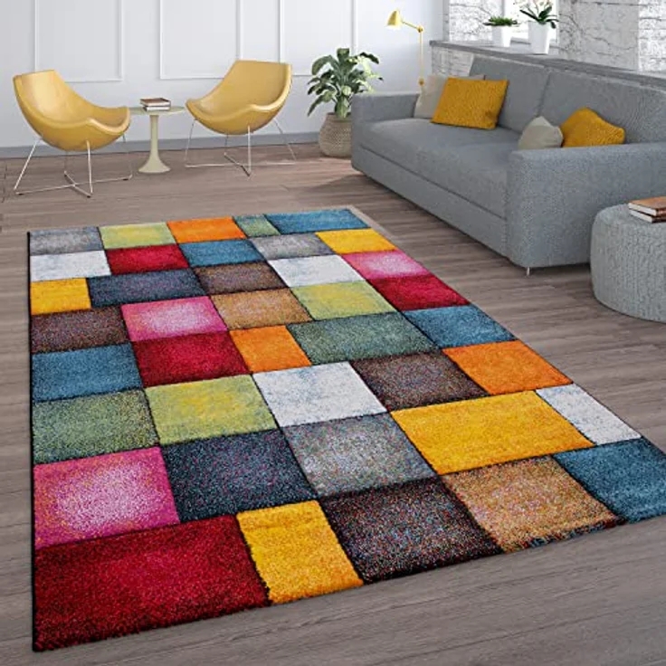 merinos Teppich Belis 22605, rechteckig, Höhe: 18 mm, Wohnzimmer, moderner farbenfroher Kurzflorteppich – Bild 2