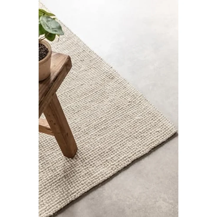 Hanse Home Jaipur Juteteppich - Natur Wohnzimmerteppich aus 100% Jute, Handgewebt & Natürlich - Robust & Pflegeleicht - Boho Naturfaser Jute Teppich für Wohnzimmer, Schlafzimmer - Weiß, 60x90 cm – Bild 7