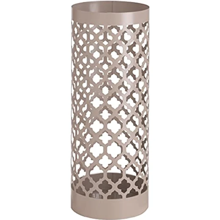 Baroni Home Schirmständer Modernes Design Regenschirmhalter aus Metall Classic Taupe mit 2 Haken und Abtropfschale abnehmbar 19 x 19 x 49 cm (Taupe) – Bild 2