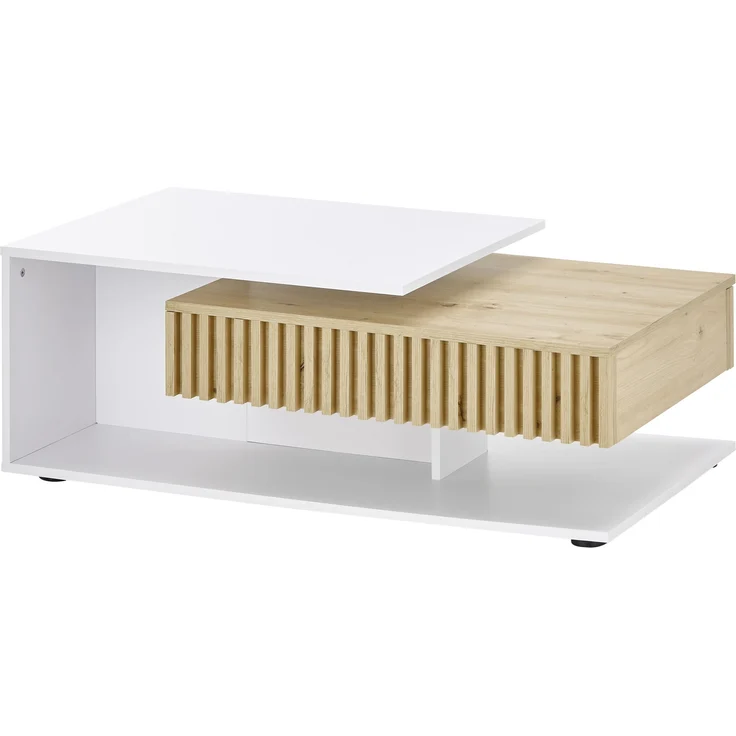 Couchtisch >Alida< in Artisan Eiche, weiß - 110x40x60cm (BxHxT) – Bild 2