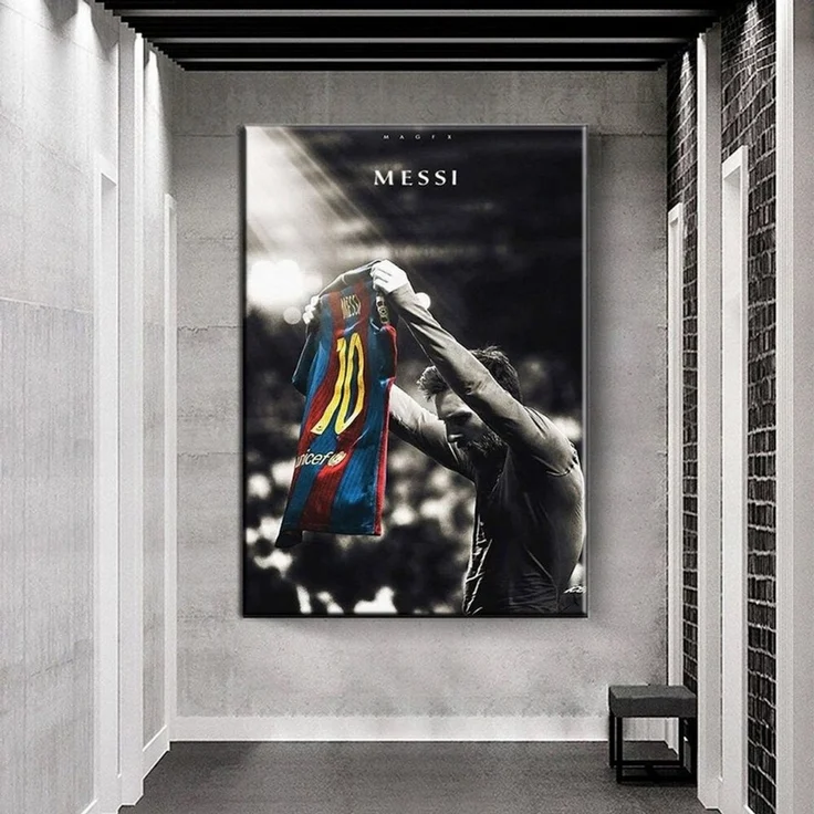 JUSTGOODMOOD Poster Fußball Lionel Messi Nummer 10 bei Fc Barcelona als Deko Print ohne Ra, (1 St) – Bild 4