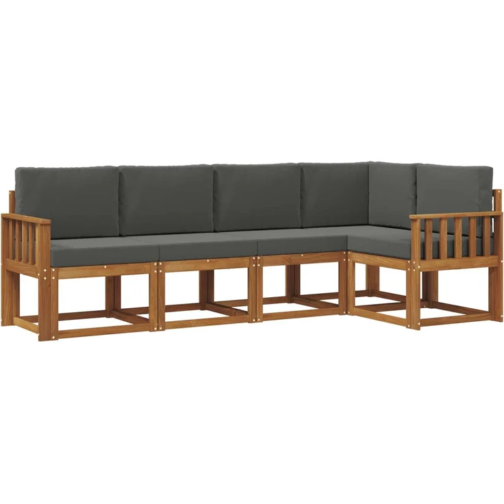 vidaXL Outdoor-Sofagarnitur 5 stk. 5-Sitzer Natur und Anthrazit 3366390 – Bild 2