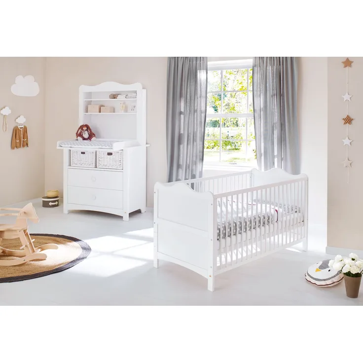 Pinolino 'Florentina' 2-tlg. Babyzimmer-Set weiß, breit, inkl. Regalaufsatz