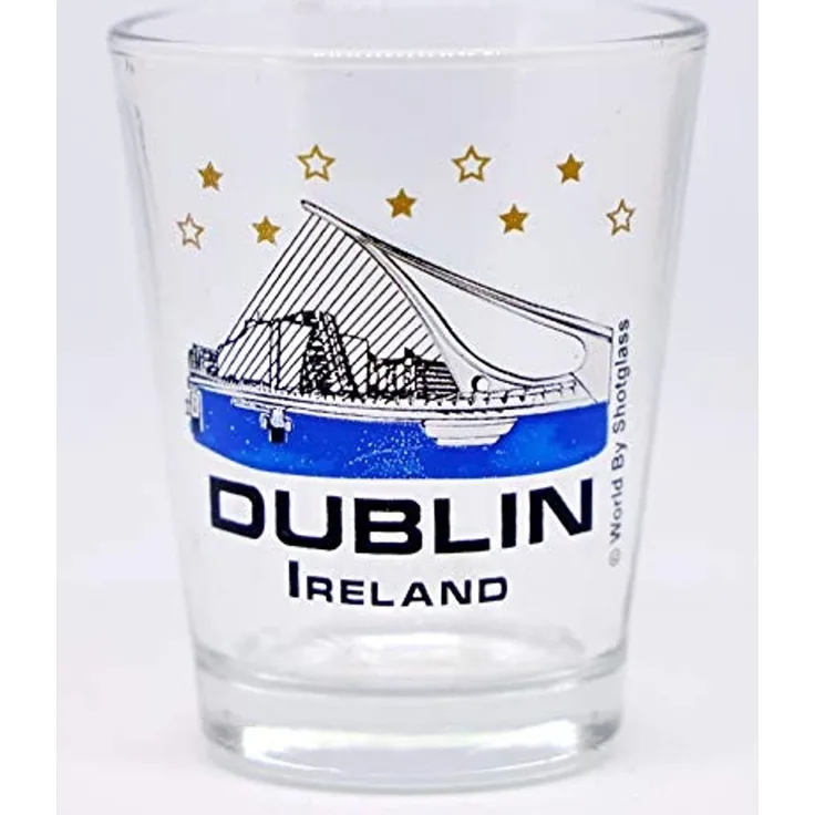 Dublin Ireland The Samuel Beckett Bridge Shot Glass by World By Shotglass