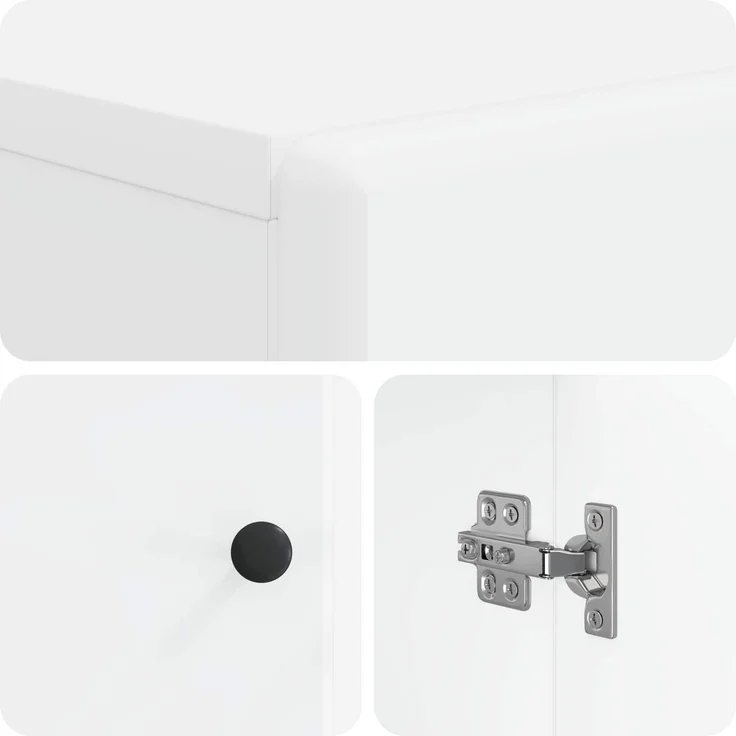 vidaXL Badezimmerschrank mit offenem Regal BREDA Weiß 30 x 31 x 190 cm 897475 – Bild 6