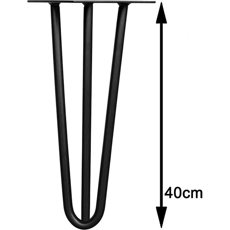 Tischbeine 4er-Set Hairpin 40 cm Haarnadelbeine Schwarz Möbelfüße Tischkufen – Bild 6