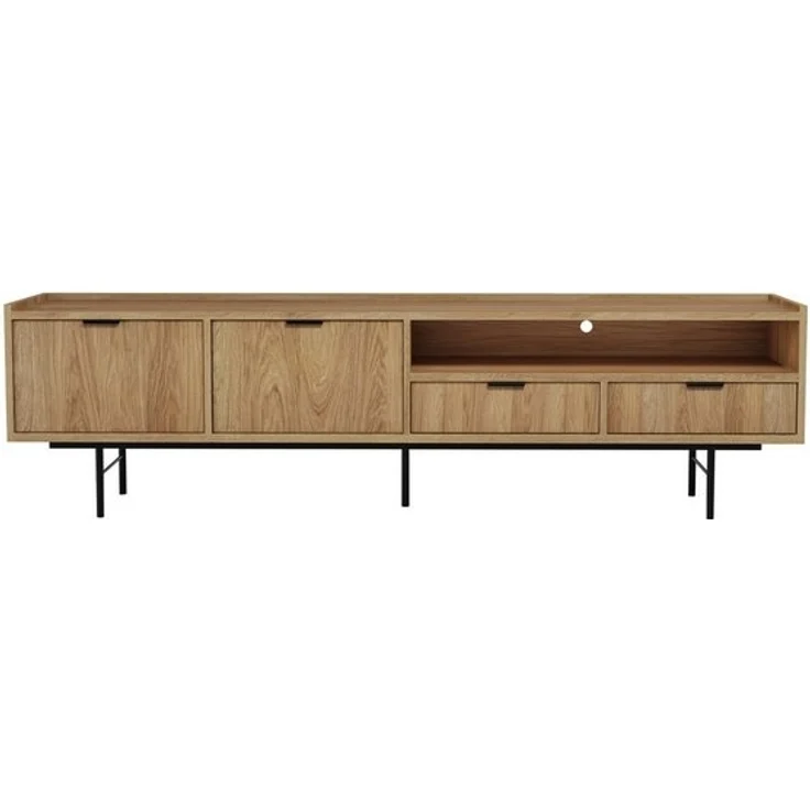 Beautysofa TV-Schrank Evron mit 2 Schubladen, 2 Türen und offene Ablage (zwei moderne Farben zur Auswahl) Breite: 200 cm – Bild 4