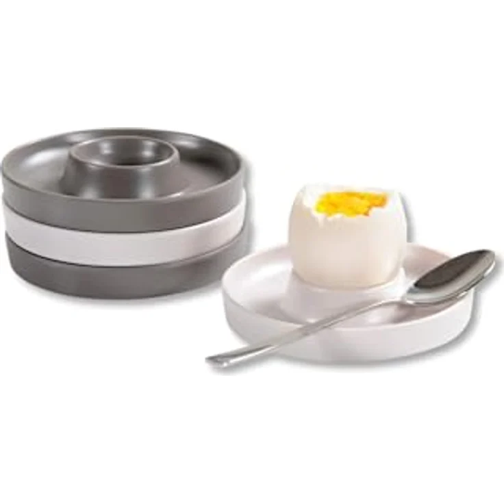Kesper | Eierbecher, 4er Pack, Material: ø 10 x H 2 cm, Melamin, Maße: cm, Farbe: Weiß | Der ideale Frühstücksbegleiter – Bild 3