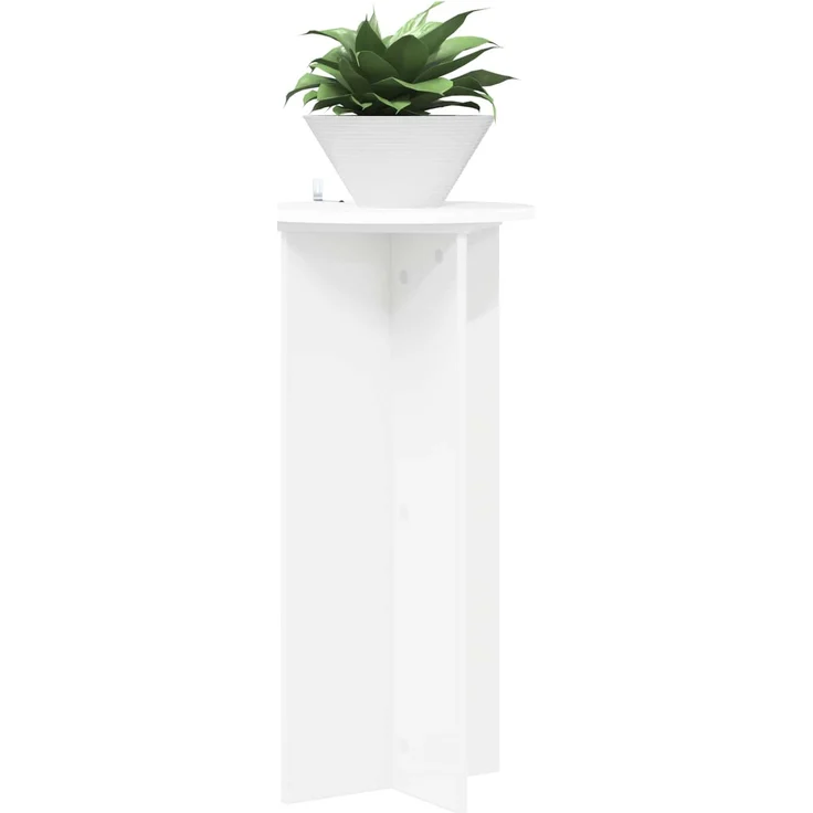 vidaXL Pflanzenständer 2 stk. Weiß Ø40 x 80 cm Holzwerkstoff 899699 – Bild 3