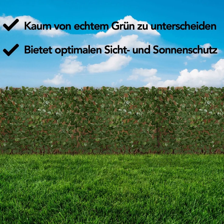 Brixy Künstliche Hecke – ausziehbar – 180 x 90 cm – Künstliche Efeu – Künstliche Pflanzen Für Außen Und Innen – Gefälschte Pflanze – Kunst Efeu – Ausziehbar – Gartenschirm – Balkonbespannung – Bild 3