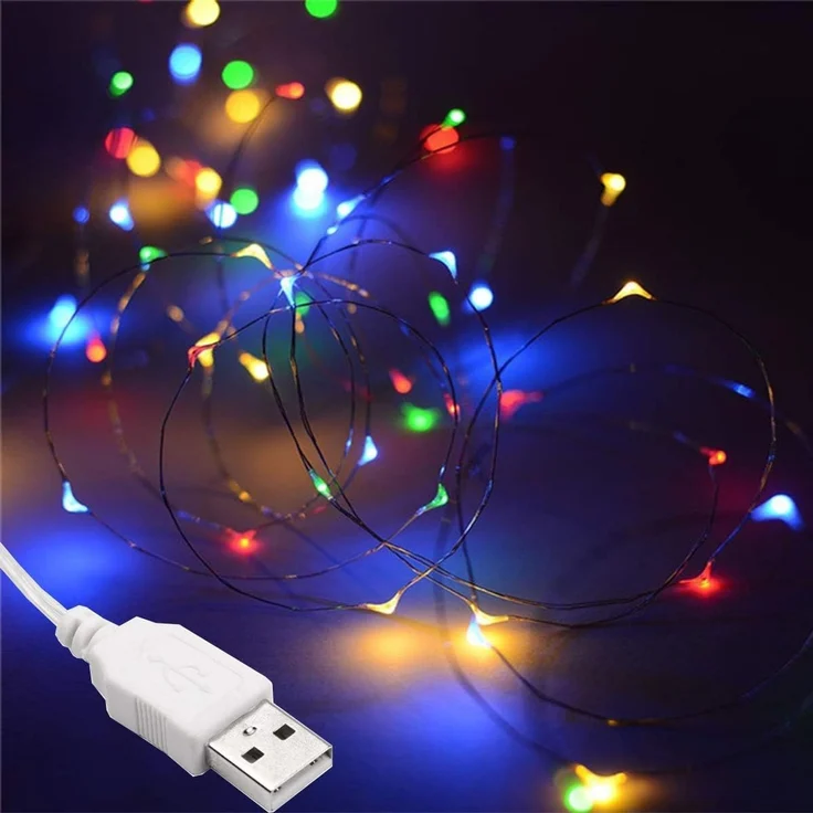 SALCAR 10 m Kupferdraht Lichterkette USB, 100er LED – Bild 6