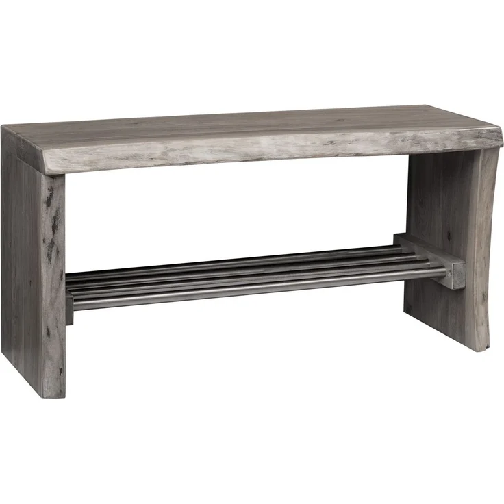 Garderobenbank Akazie 81x30x40 grau lackiert PURE ACACIA #916 – Bild 1