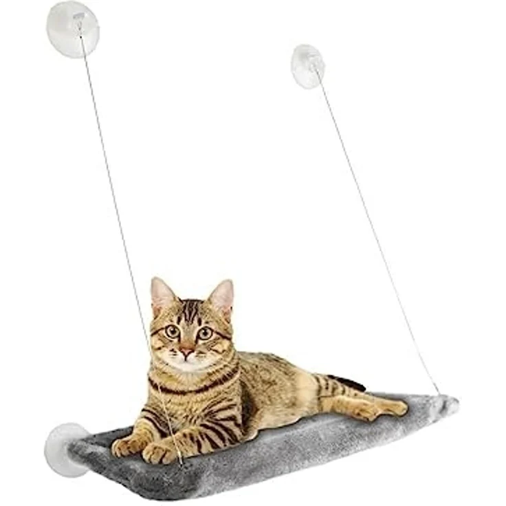 Flamingo Katzen-Hängematte Fensterhängematte Chill grau – Bild 1