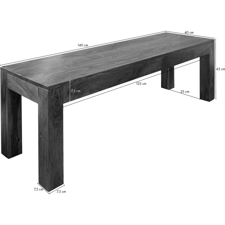 Bank Akazie 140x40x45 honig lackiert OXFORD #0014 – Bild 7