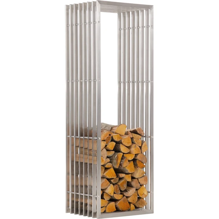 CLP Kaminholzständer Irving Edelstahl,40x50x150 cm – Bild 1