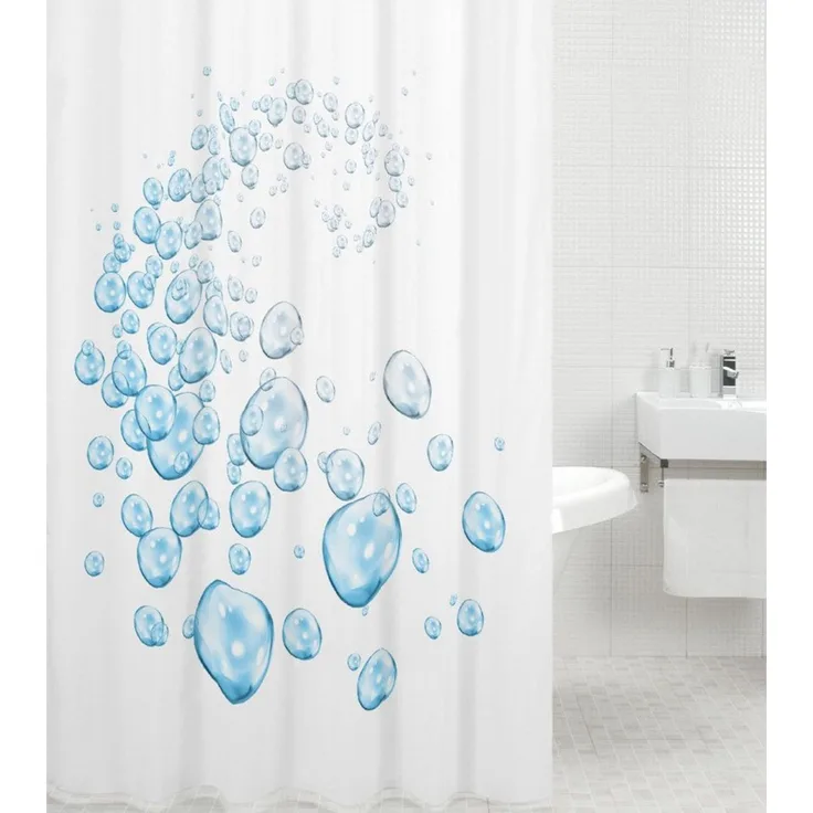 Sanilo Duschvorhang Wasserblasen 180 x 200 cm, 100% wasserdicht, Anti-Schimmel-Effekt, hochwertige Qualität