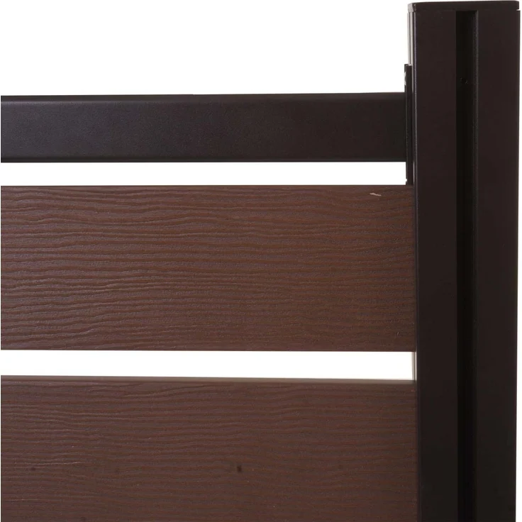 Alu Mülltonnen-Zaun HWC-K57, Basiselement Mülltonnenverkleidung, Holzoptik erweiterbar 130x110x6cm ~ braun – Bild 6