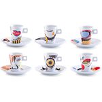 ZELLER 26505 Espresso-Set FACES, 12-tlg, Porzellan