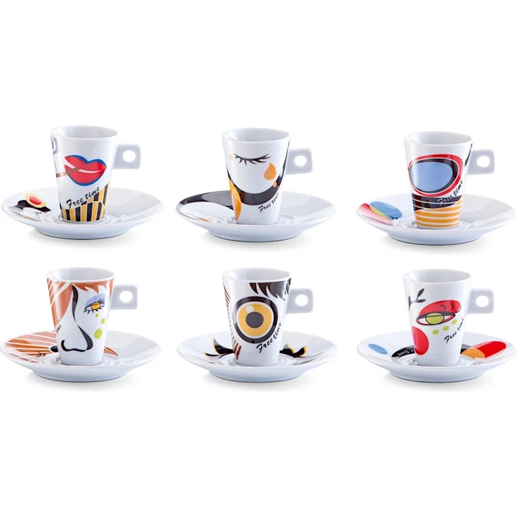 ZELLER 26505 Espresso-Set FACES, 12-tlg, Porzellan – Bild 1