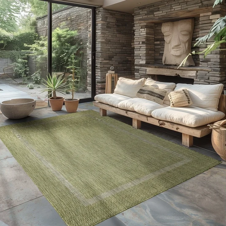 Carpettex Outdoorteppich Unicolor - Einfarbig, Läufer, Höhe: 5 mm, Teppich Wetterfest Balkon Küchenteppich Flachgewebe Sisaloptik – Bild 5