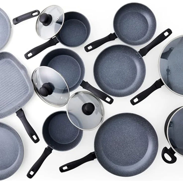 Russell Hobbs RH02799EU7 Metallic Marmor 24 cm Bratpfanne - Antihaftbeschichtete Eier-/Omelettpfanne, Induktionsherd-kompatibel, Pfannkuchen-/Crêpe-Pfanne, Kochgeschirr aus geschmiedetem Aluminium – Bild 10