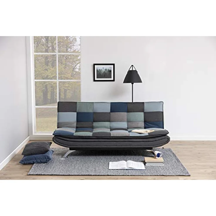 Schlafsofa FAITH, grau/blau, ca. 196 cm – Bild 3