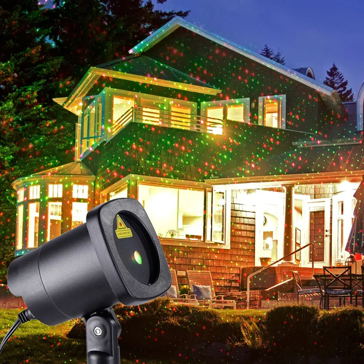 LED Außen Steckleuchte, Laser, rot-grün – Bild 2