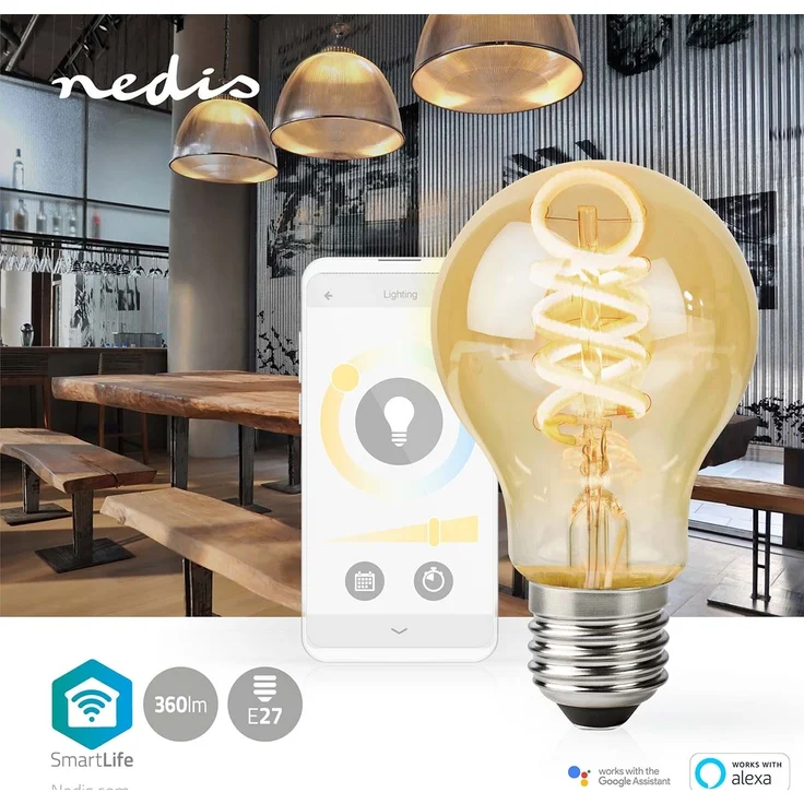 SmartLife LED Filament Lampe | Wi-Fi | E27 | 360 lm | 4.9 W | Warm bis kühlen weiß | 1800 - 6500 K | Glas | Android™ / IOS | Birne | 1 Stück – Bild 2