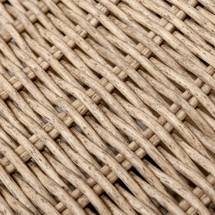 2er Set Sessel BELLA rundes Polyrattan Natural Gartensessel Armlehnsessel – Bild 8