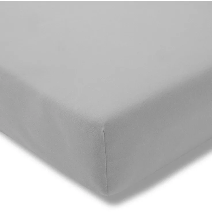 ESTELLA Spannbetttuch Zwirnjersey | Platin | 150x200 cm | passend für Matratzen 140-160 cm (Breite) x 200-220 cm (Länge) | trocknerfest und bügelfrei | 97% Baumwolle 3% Elastan