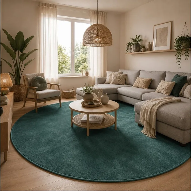Pergamon Hochflor-Teppich Hochflor Langflor Teppich Super Soft Melia Rund, Rund, Höhe: 20 mm