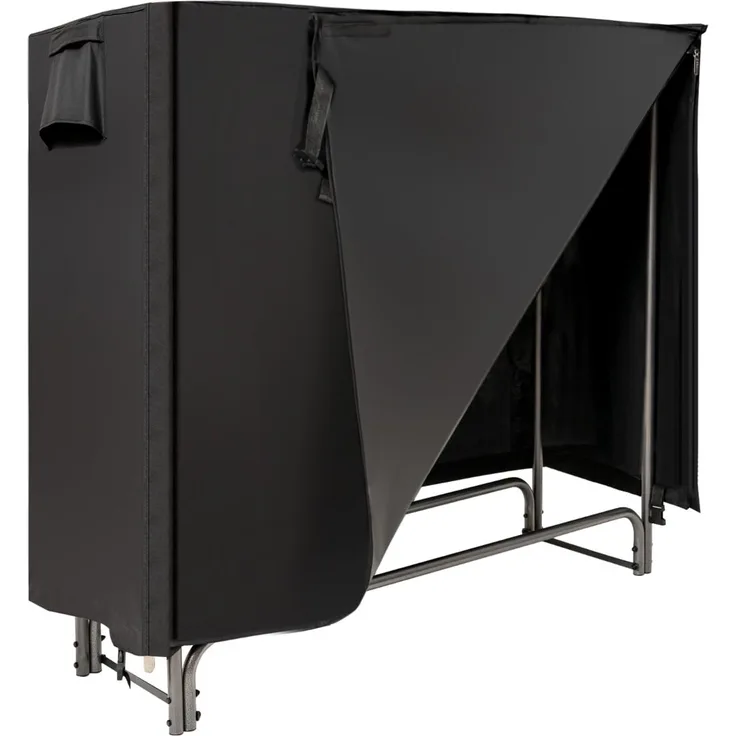 Aussen Metall Kaminholzregal mit Wasserdichter Abdeckung Brennholzregal 122,5 x 35,5 x 122,5 cm