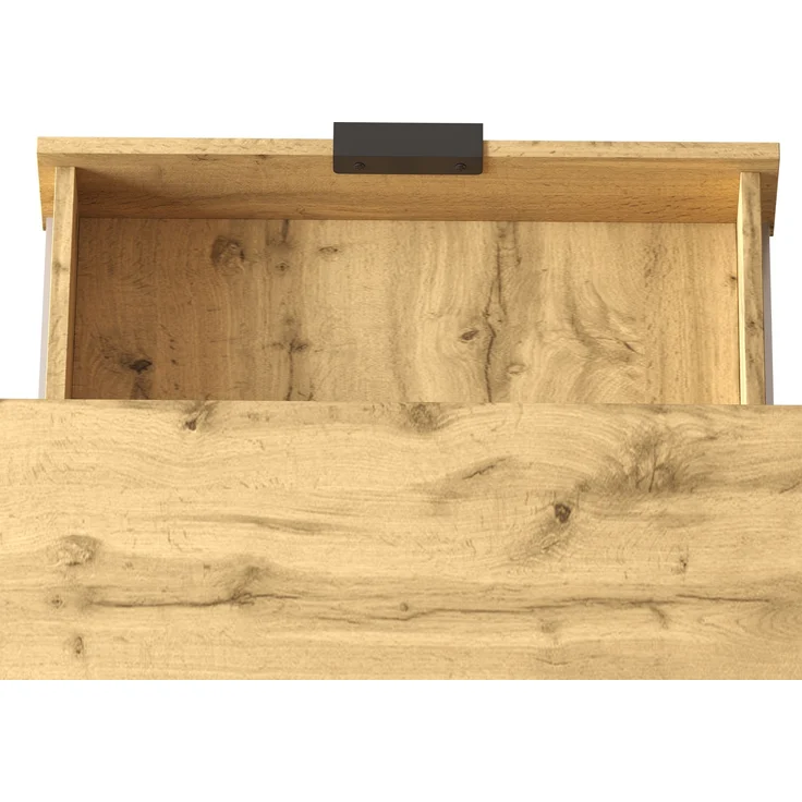 LVHOM Couchtisch Holz mit Fächern und Schubladen, Wohnzimmertisch Scandi, Schwarz/Eiche, 100x50x40 cm – Bild 8