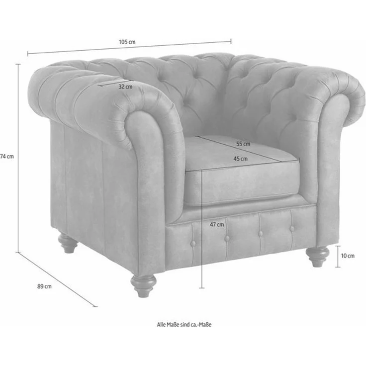 Home affaire Sessel Chesterfield B/T/H: 105/69/74 cm, mit hochwertiger Knopfheftung, auch in Leder – Bild 4