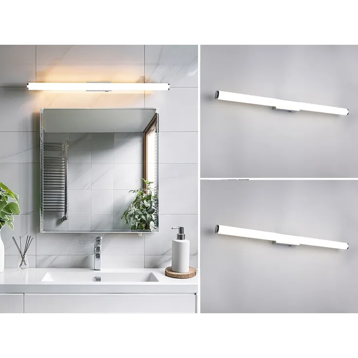 2er SET Bad Spiegelleuchten mit Schalter, Licht neutralweiß, Breite 80cm