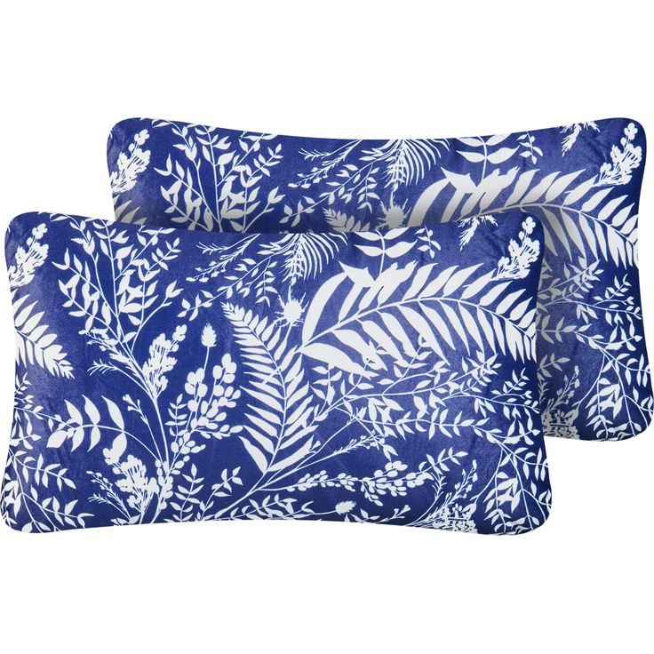 Gartenkissen 2er Set GLIMMER Pflanzenmuster 30 x 50 cm Blau