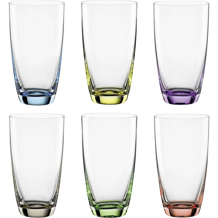 BOHEMIA CRISTAL Longdrinkbecher Viva Colori 6er Set