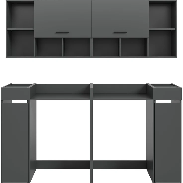 Waschmaschinenumbauschrank >Free< in Anthrazit - 190x195x60cm (BxHxT) – Bild 2