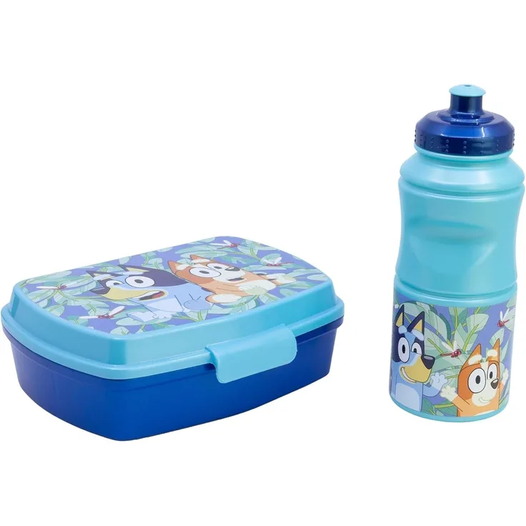 Bluey Set mit 380 ml Wasserflasche und Brotdose Lunchbox-Set für Kinder