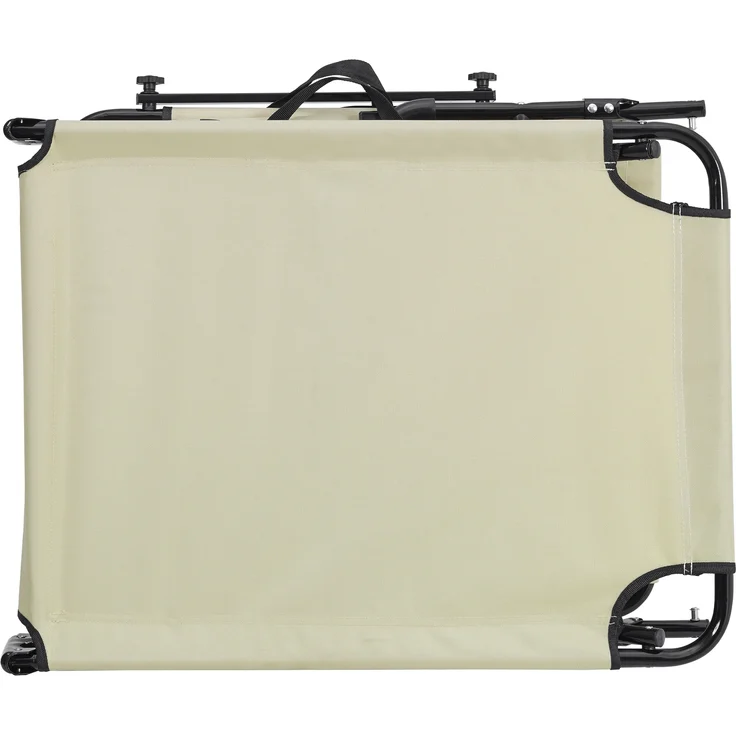 2er Set Sonnenliege Lomeda mit Sonnendach 187x53x27cm Creme [casa. pro] – Bild 4