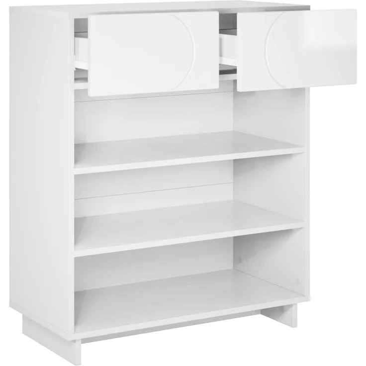 vidaXL Schuhschrank 73 x 38 x 87,5 cm Holzwerkstoff Hochglanz Weiß 8011661 – Bild 3