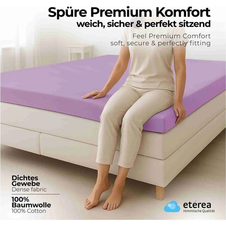 etérea Himmlische Qualität Spannbettlaken etérea Comfort Jersey Topper Spannbettlaken, Jersey, Gummizug: rundum, (1 Stück) – Bild 2